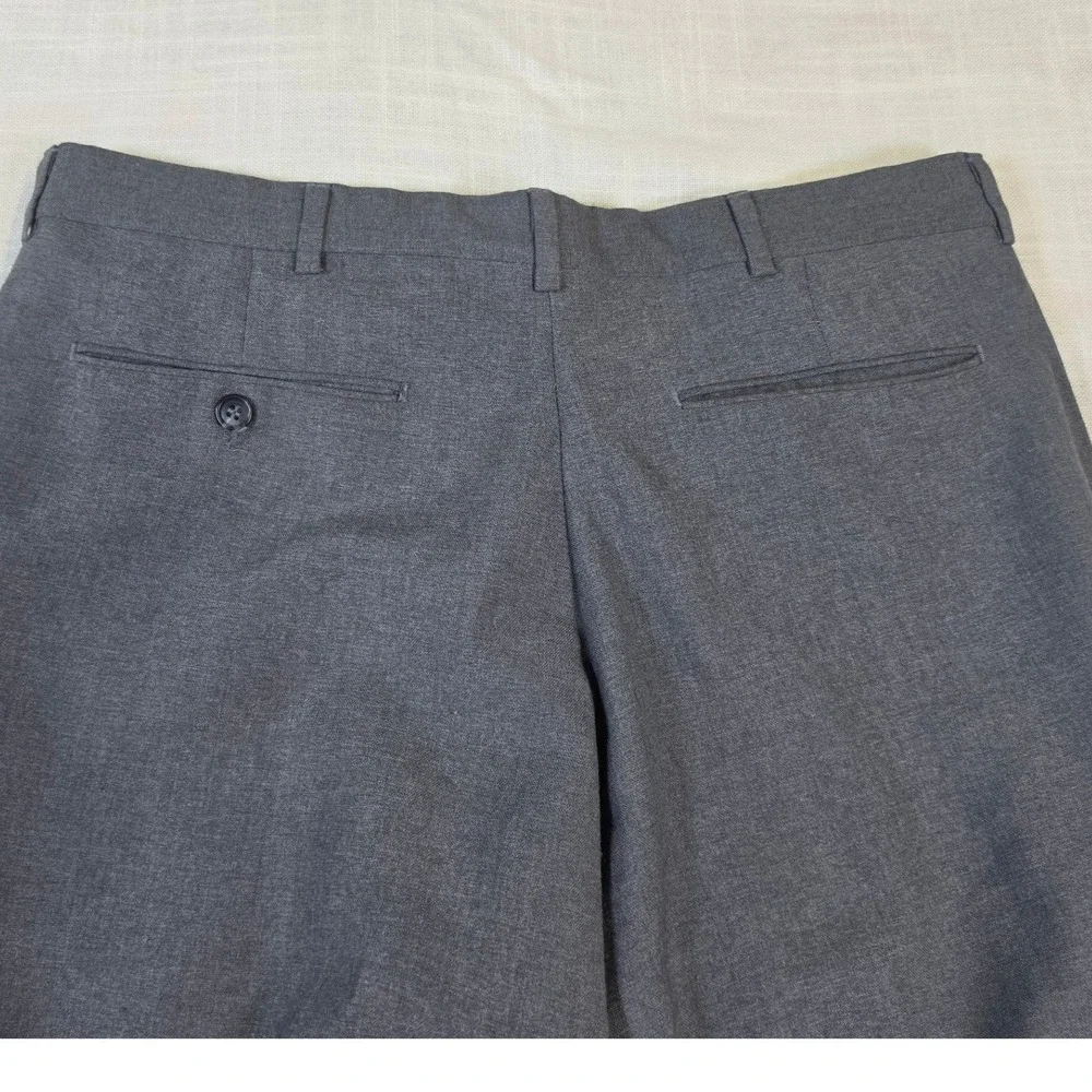 Vintage Sears Perma-Prest Flexslax Gray Wool Blend Dress Pants Mens 34x30 USA